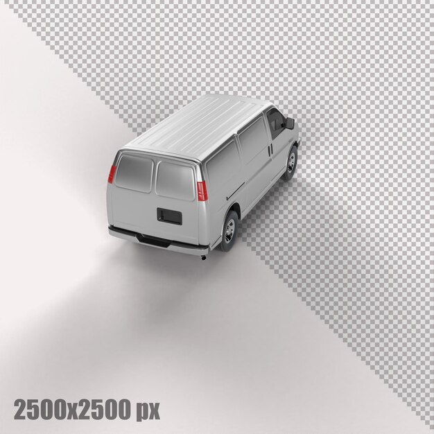 Furgoneta de carga blanca realista en render 3d