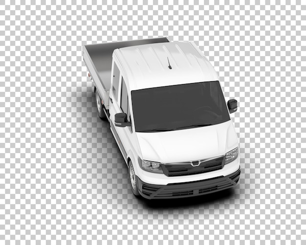Furgoneta de carga en la ilustración de renderizado 3d de fondo transparente