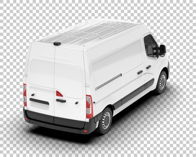 Furgoneta de carga en la ilustración de renderizado 3d de fondo transparente
