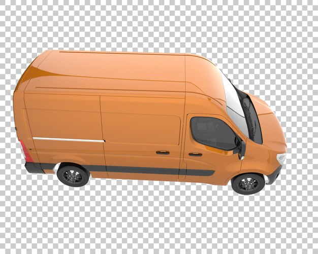 Furgoneta de carga sobre fondo transparente. Representación 3d - ilustración