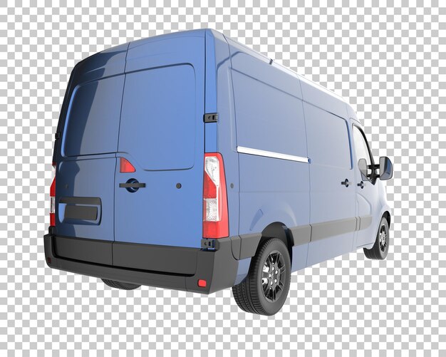 Furgoneta de carga sobre fondo transparente. Representación 3d - ilustración