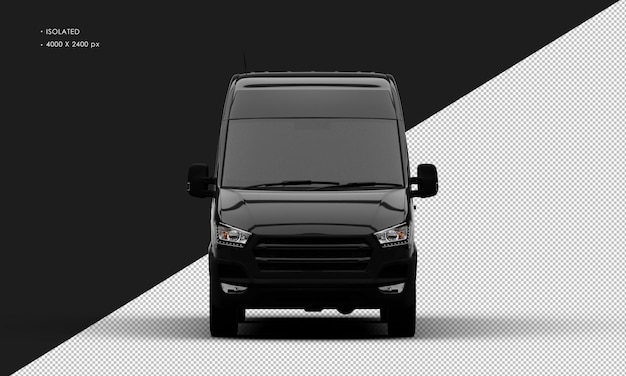 PSD furgoneta de lujo negra brillante realista aislada desde la vista frontal