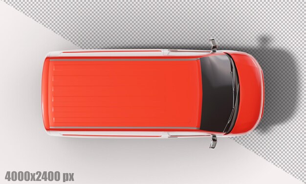 Furgoneta roja realista en render 3d
