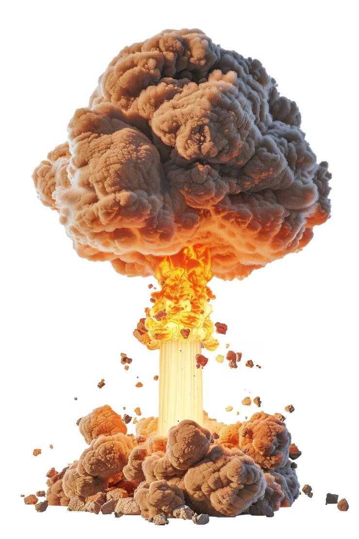 PSD la furia que se desarrolla de una explosión nuclear una representación dramática de la devastación instantánea