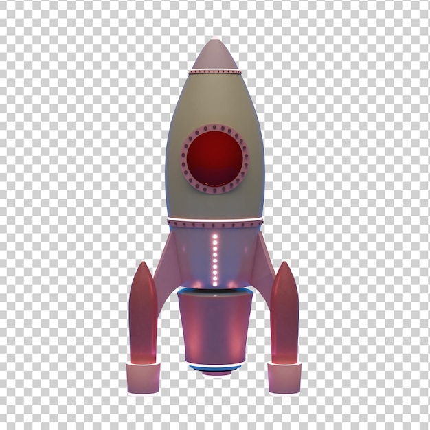 Fusée 3D entièrement isolée