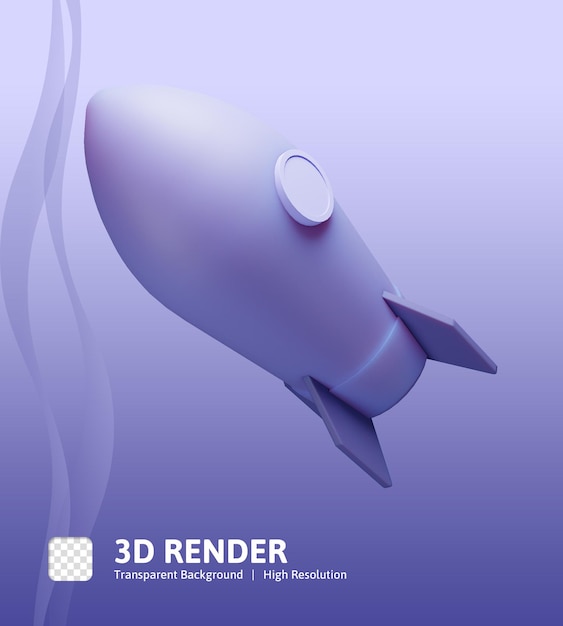 PSD la fusée de démarrage d'entreprise d'illustration d'icône 3d peut être utilisée pour l'application web, l'infographie