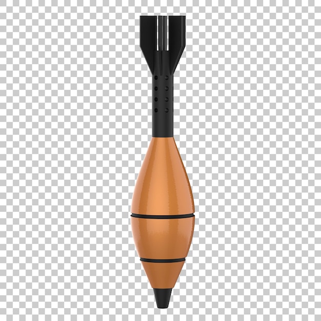 PSD fusée de mortier explosive sur fond transparent illustration de rendu 3d