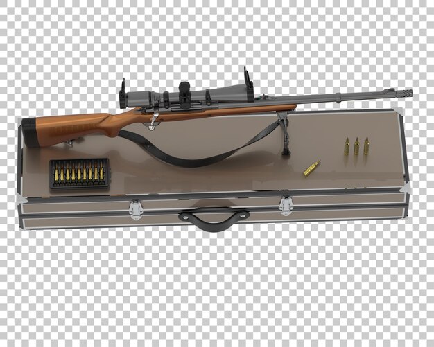 PSD fusil isolé sur fond blanc illustration du rendu 3d