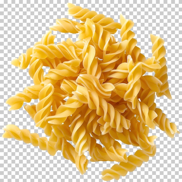 Fusilli pasta on a transparent background