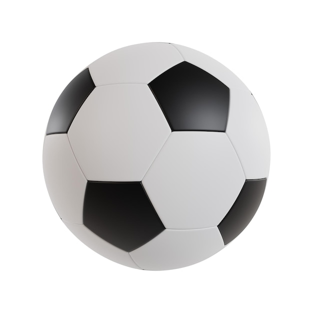 Fußball 3D isoliert auf weißem Hintergrund mit Ausschnittweg