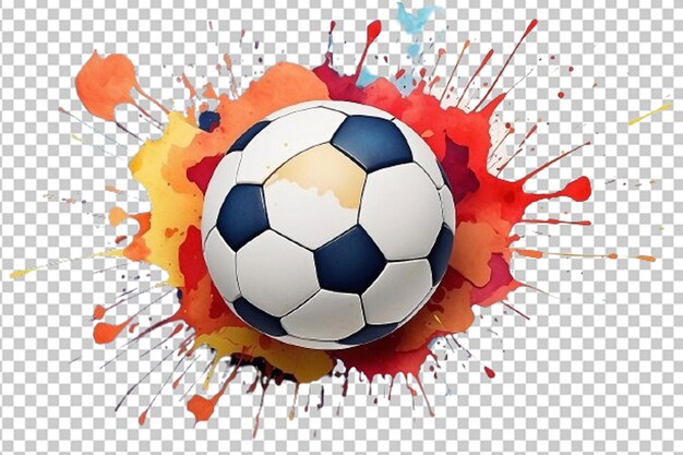 Fußball auf wasserfarbenem splat-hintergrund