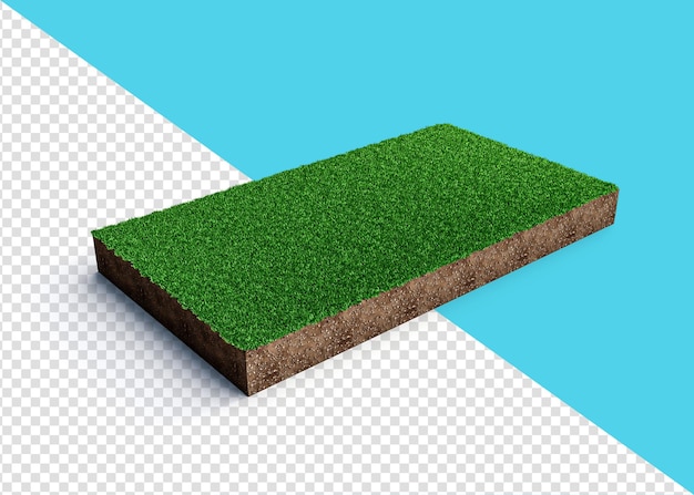 PSD fußball fußballplatz und fußball green grass realistische 3d-darstellung