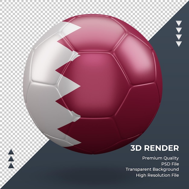 PSD fußball-katar-flagge realistische 3d-rendering-vorderansicht