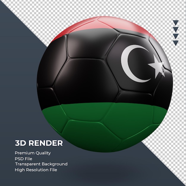 Fußball libyen flagge realistische 3d-rendering linke ansicht