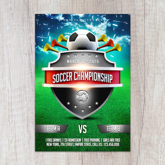 Fußball Meisterschaft Flyer Vorlage