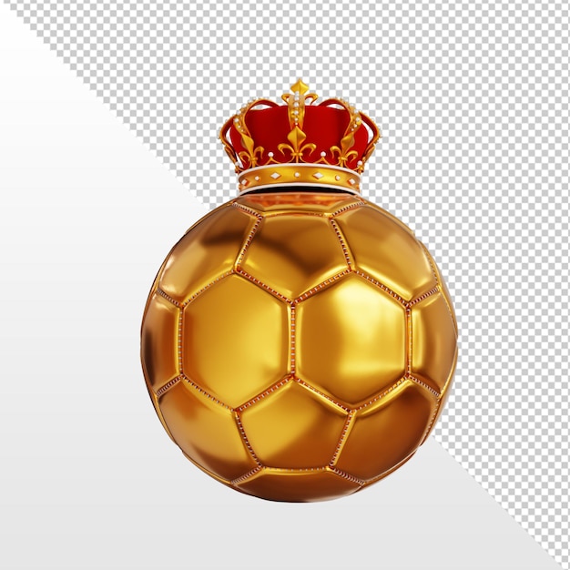 Fußball mit goldener Krone 3D realistisch rendern