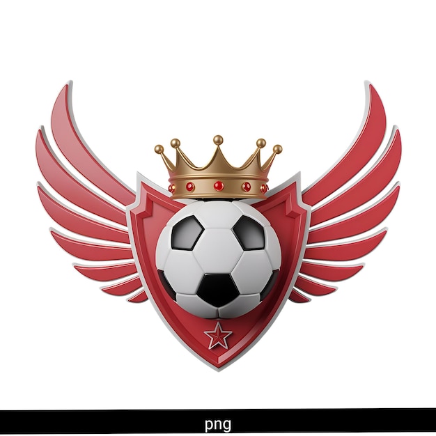 Fußball mit Krone und Flügel Emblem