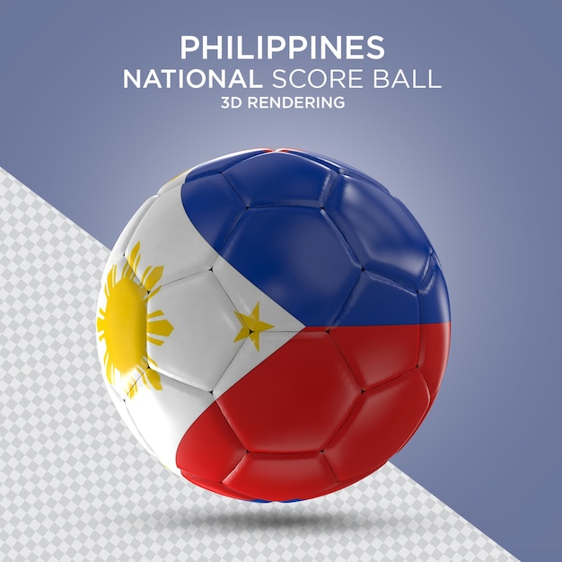 Fußball mit realistischer 3D-Darstellung der philippinischen Flagge