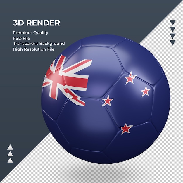 PSD fußball neuseeland flagge realistische 3d-rendering rechte ansicht