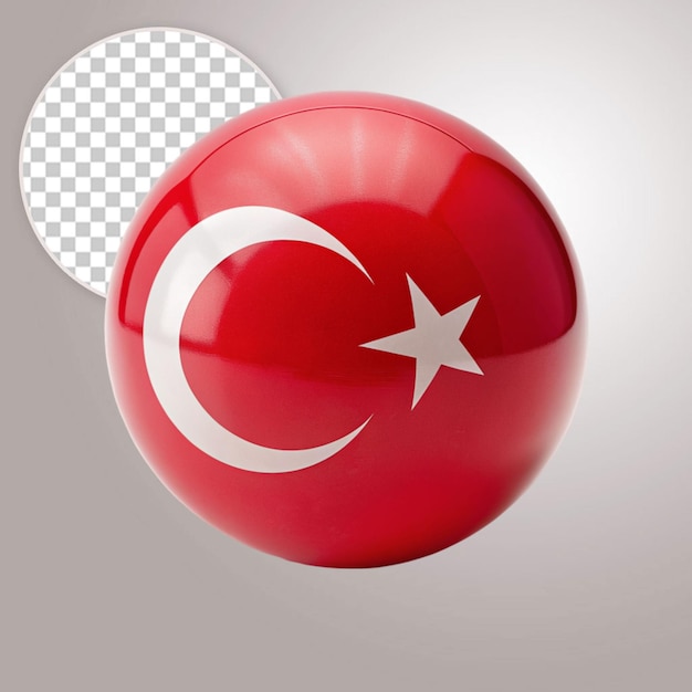 PSD fußball oder fußball mit türkischer flagge 3d-rendering