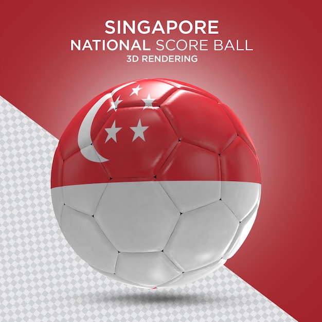 PSD fußball singapur-flagge realistische 3d-darstellung