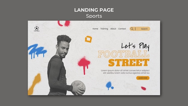 Fußball sport landing page vorlage