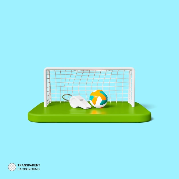 PSD fußball-torpfosten-symbol isolierte 3d-render-illustration