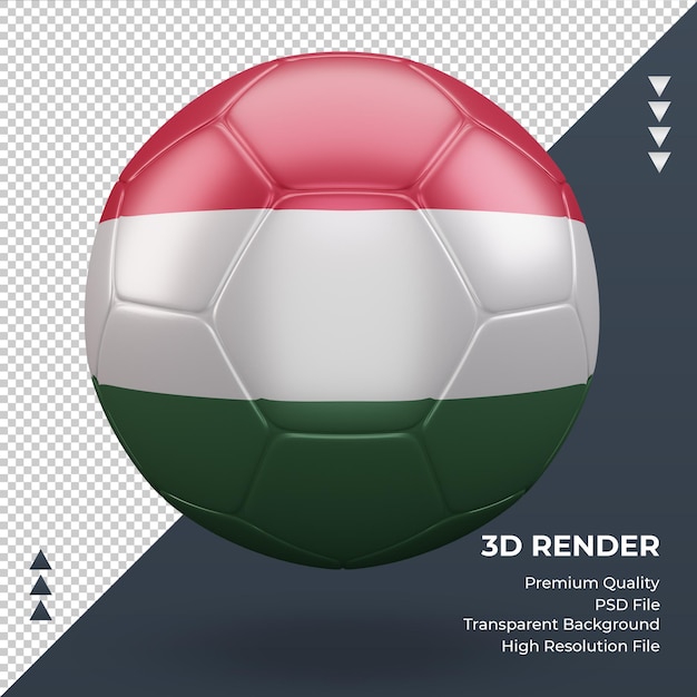 Fußball ungarn flagge realistische 3d-rendering vorderansicht