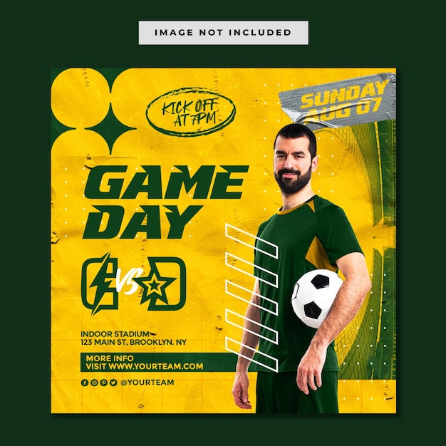 Fußballsport-instagram-post-design-vorlage