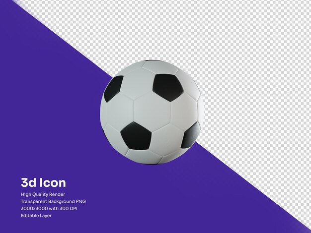 Futebol isolado ou bola de futebol 3d render