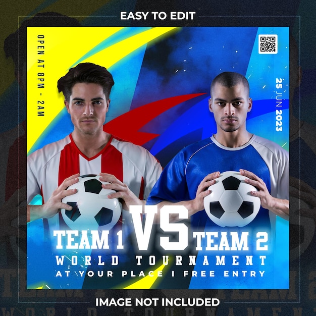 PSD futebol vs flyer ou modelo de mídia social