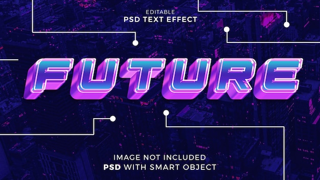 futur modèle modifiable d'effet de style de texte 3d