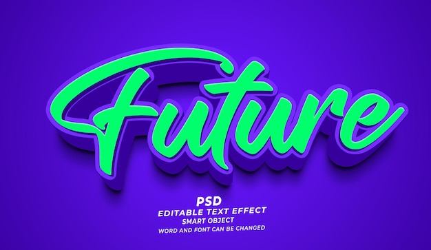 Futura plantilla de Photoshop con efecto de texto editable en 3d