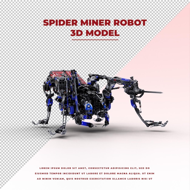 Future tech cyberpunk spider miner robotermodell