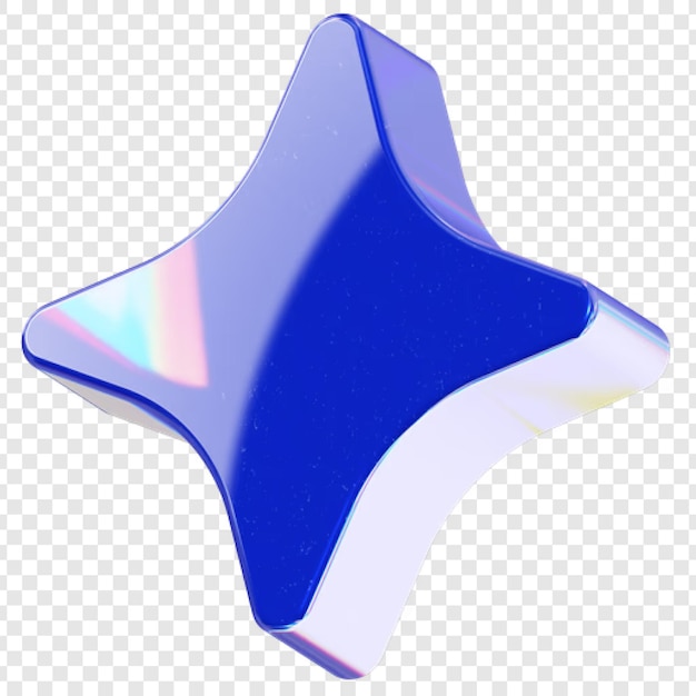 Futurista 3D estrella brillante forma abstracta brillante con acabado iridescente