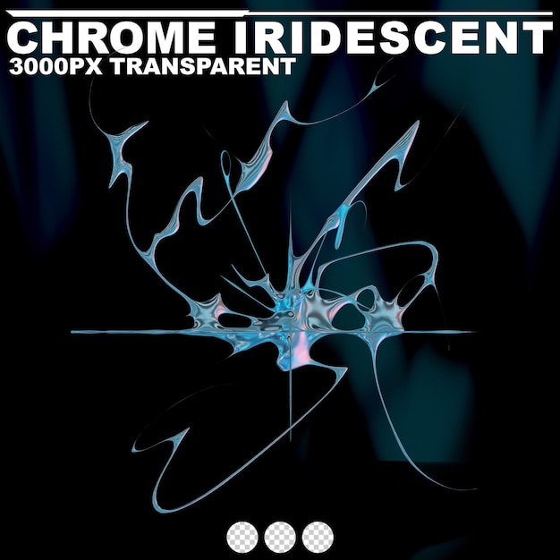 futurista cromo líquido iridescente forma metálica abstracta renderizado en 3D