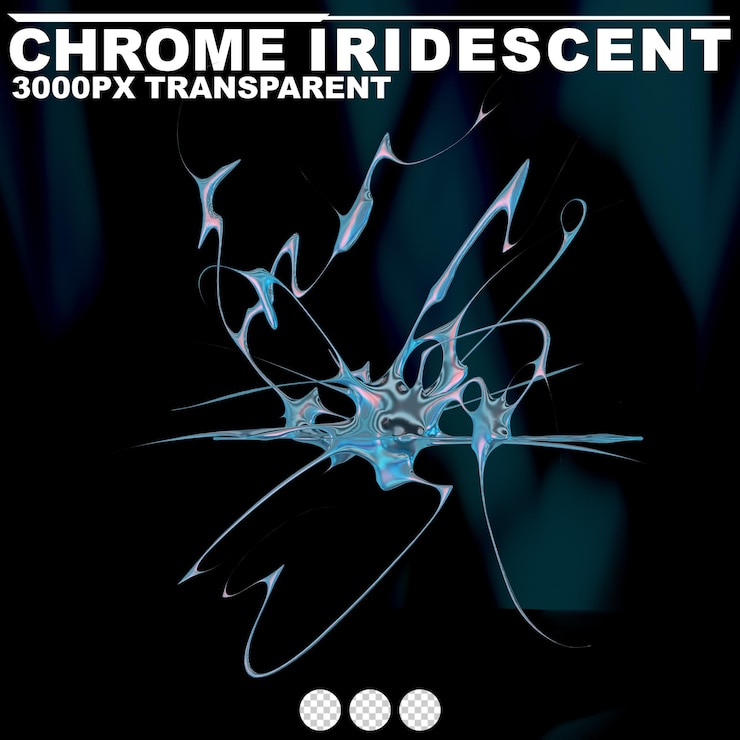 PSD futurista cromo líquido iridescente forma metálica abstracta renderizado en 3d