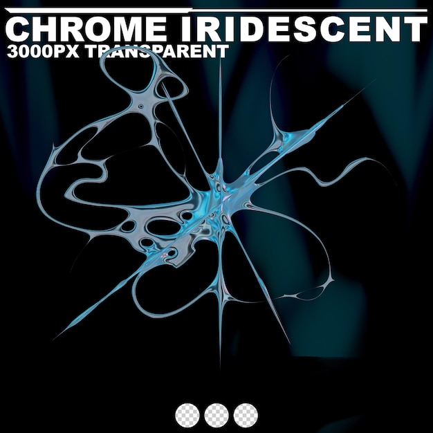 futurista cromo líquido iridescente forma metálica abstracta renderizado en 3D