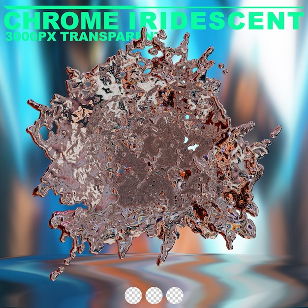 futurista cromo líquido iridescente forma metálica abstracta renderizado en 3D