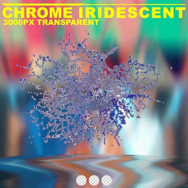 futurista cromo líquido iridescente forma metálica abstracta renderizado en 3D