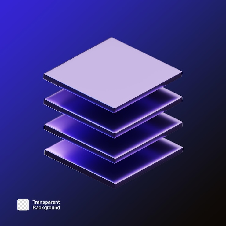 PSD futuristic 3d abstract geometric shape png template
