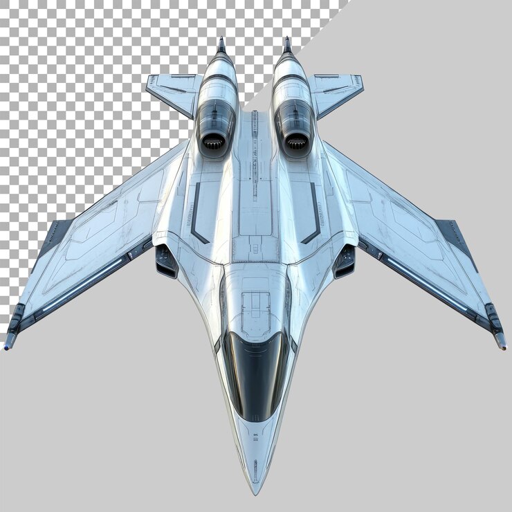 PSD futuristic aircraft on transparent background