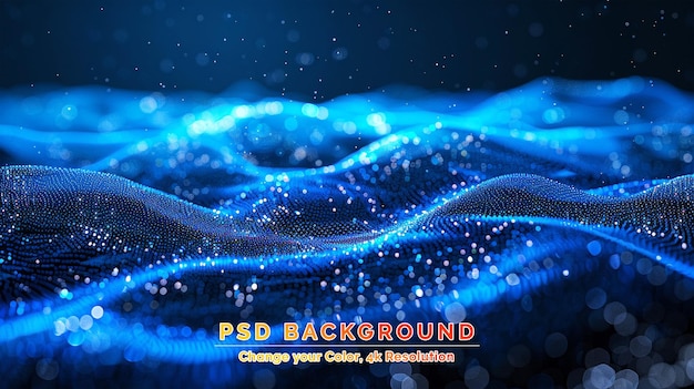 Futuristic background of points and lines with a dynamic wave