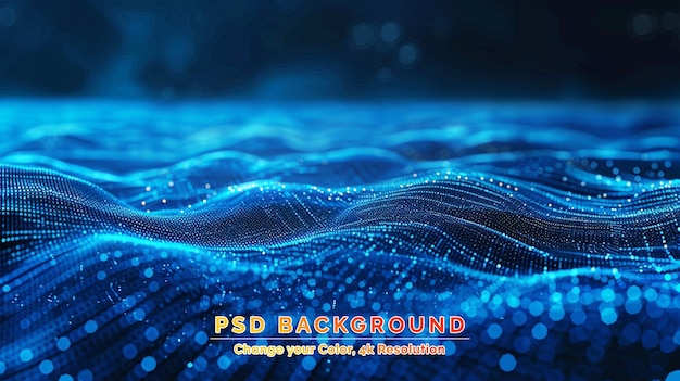 Futuristic background of points and lines with a dynamic wave