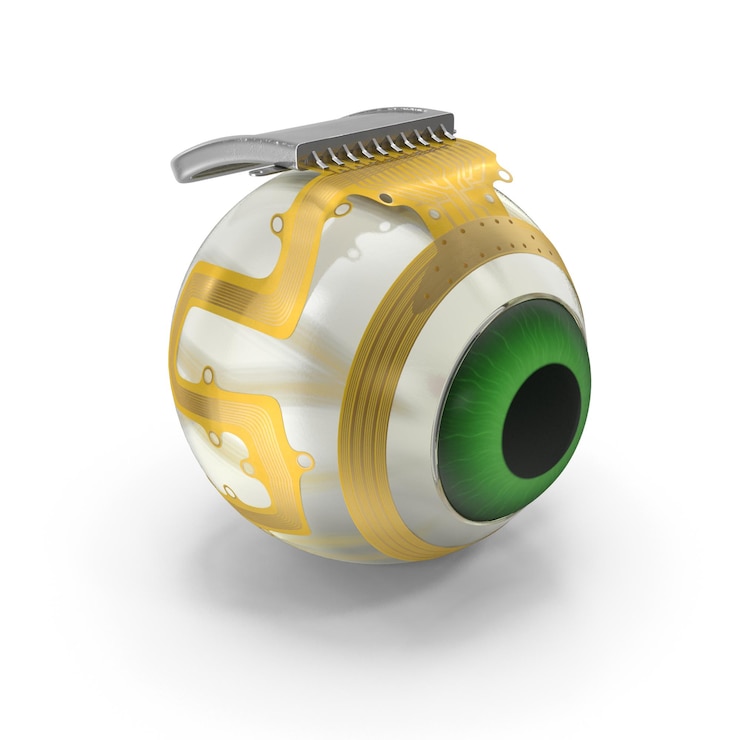 PSD futuristic bionic eye with cybernetic implants