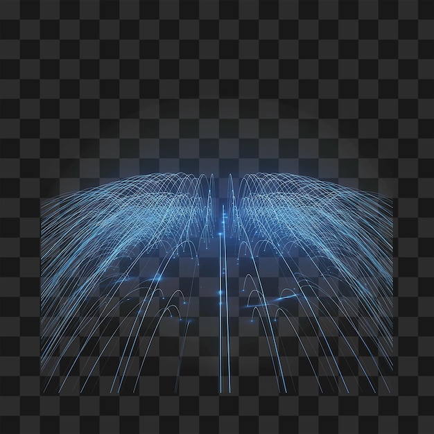 Futuristic Blue Digital Light Wave Lines Effect on Transparent Background for Tech Design Projects PNG