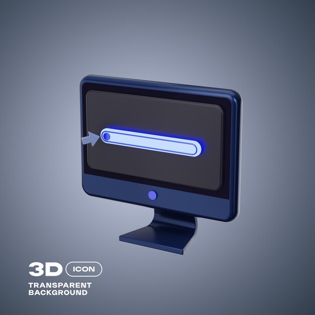 Futuristic Computer Device 3D Icon PNG Template