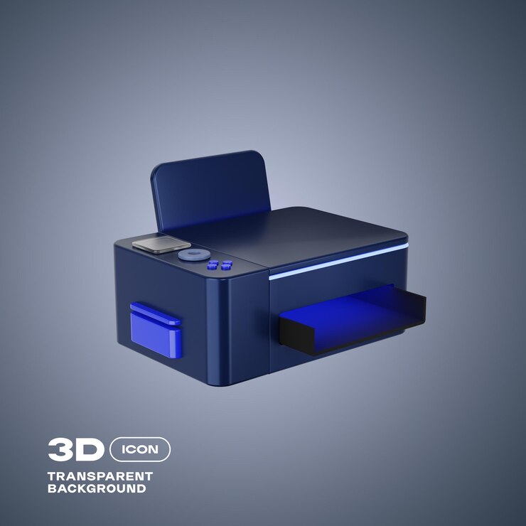 PSD futuristic computer device 3d icon png template