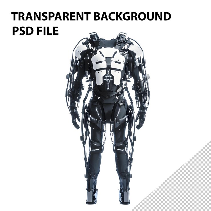 PSD futuristic exoskeleton armor