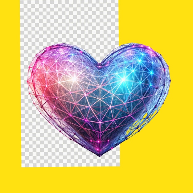 futuristic love symbol on transparent background